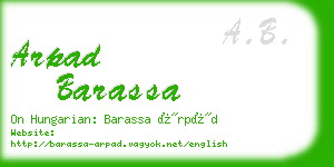 arpad barassa business card